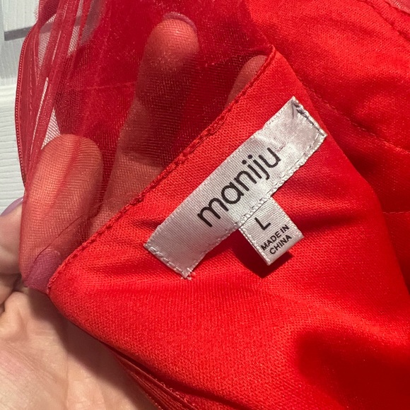 Red Satin Formal Dress - Picture 4 of 4